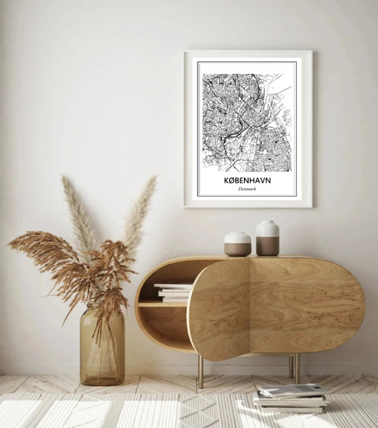 plakaty PLAKAT mapa Kopenhaga Dania Copenhagen Plan