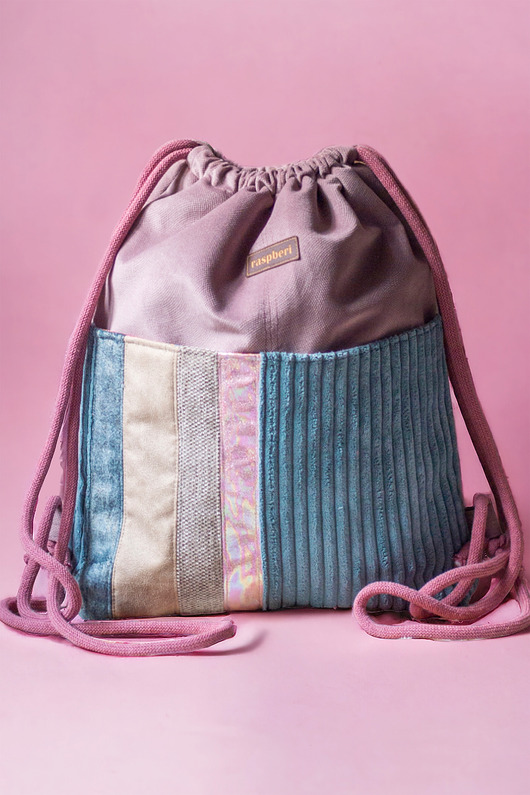 plecaki Kolorowy workoplecak patchwork z kieszeniami