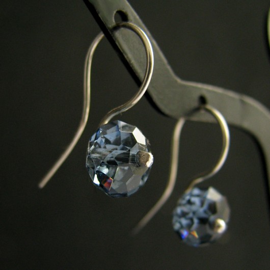 Kolczyki kryształ Swarovski - Denim Blue Rondelles Marisella