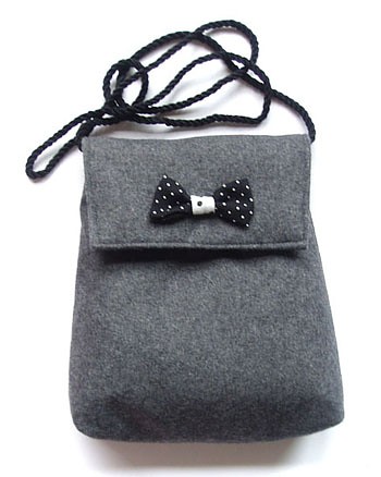 torebka mini - szarak kropkowany - elfagado