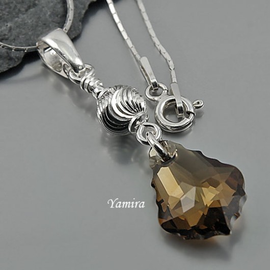 kryształ Swarovski Light Colorado Topaz Sat long - wisior yamira