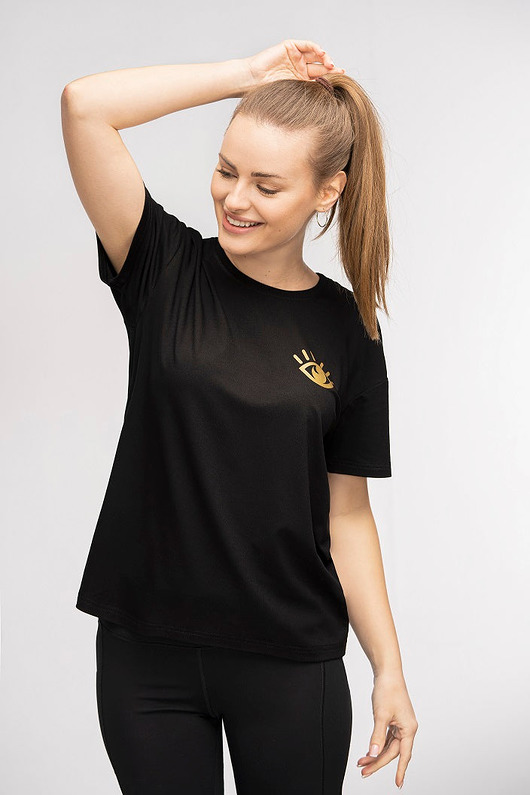 t-shirt damskie T-shirt do jogi AWAKEN - czarny l/xl