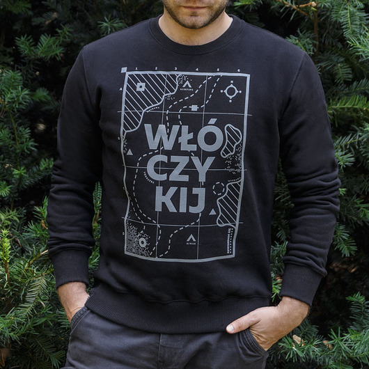 bluzy męskie Bluza męska bez kaptura crewneck WŁÓCZYKIJ