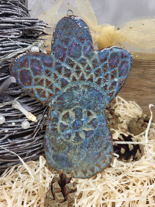 ozdoby choinkowe Ceramiczna zawieszka aniołek