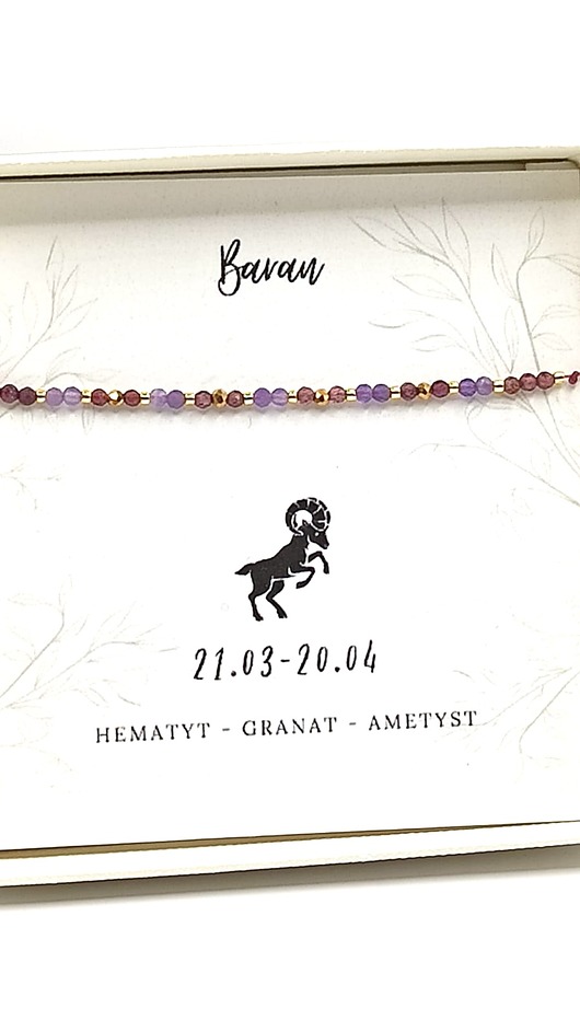 bransoletki z kamieni naturalnych Bransoletka zodiakalna Baran