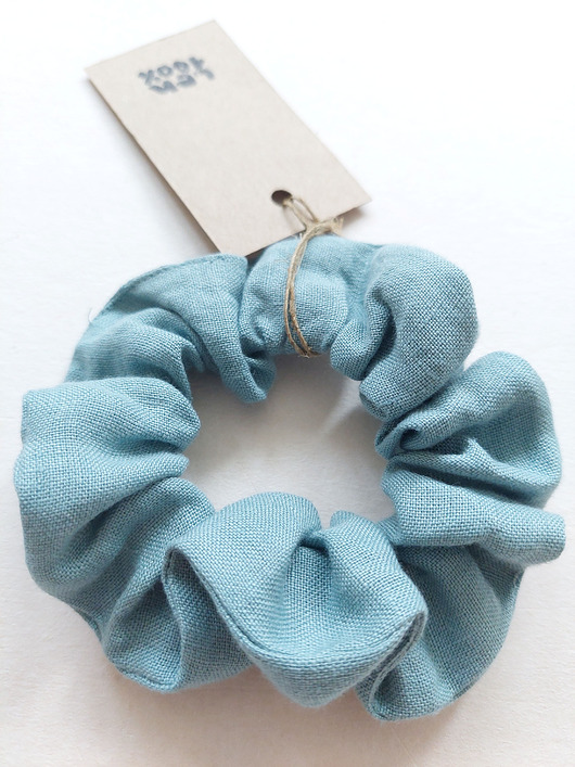 gumki do włosów 100% len, gumka/scrunchie/szałwia