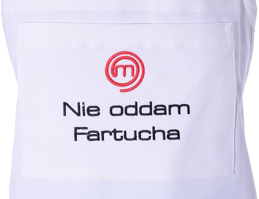 fartuchy kuchenne Fartuch Kuchenny  bawełniany biały haftowany Nie oddam fartucha Masterchef
