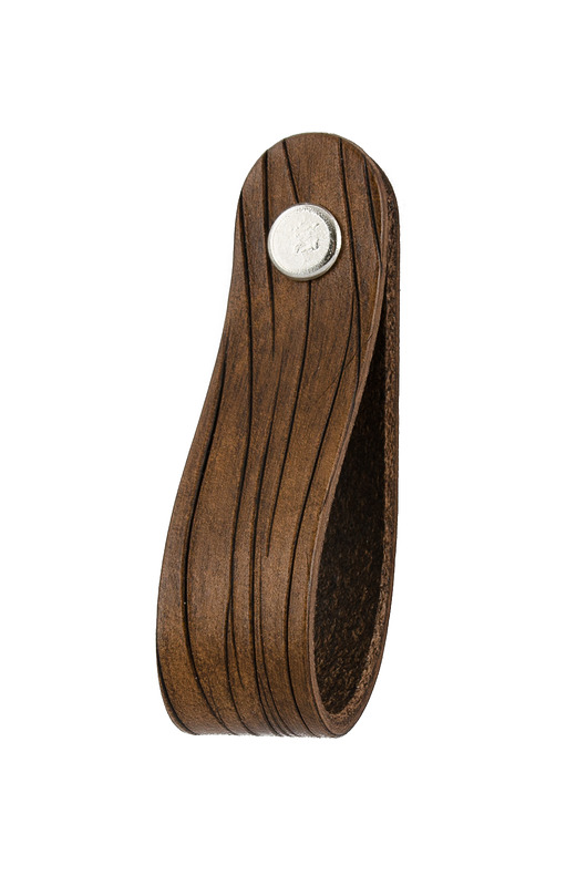 gałki do mebli Skórzany uchwyt meblowy COLORISO M BROWN WOOD L