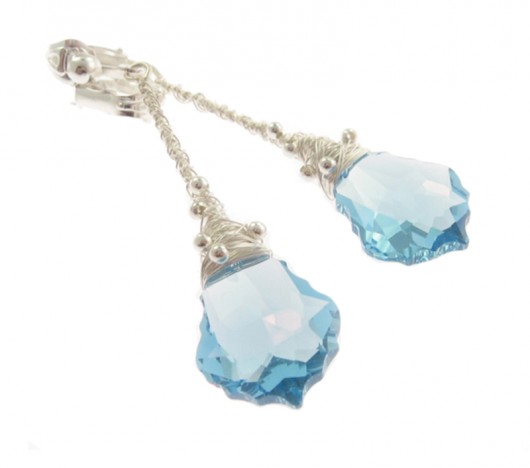Klipsy Lecę ponad chmurami kryształ Swarovski pieklo niebo