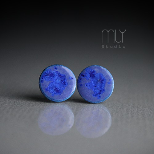 kolczyki ceramiczne Chabrowe 6mm/stal chirurgiczna/