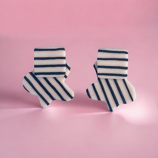 kolczyki z masy plastycznej Oryginalne kolczyki Stripes