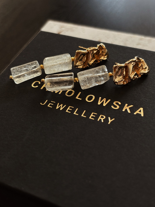 kolczyki z mosiądzu Kolczyki  z cytrynem