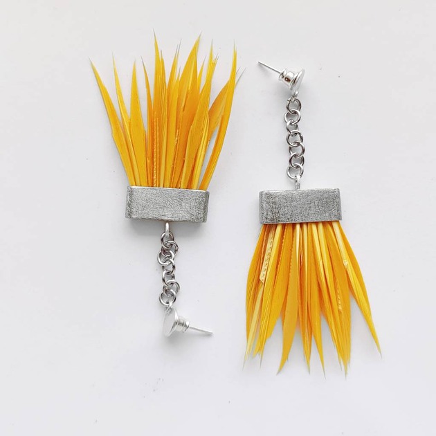 kolczyki z piórami PIÓRKO kolczyki