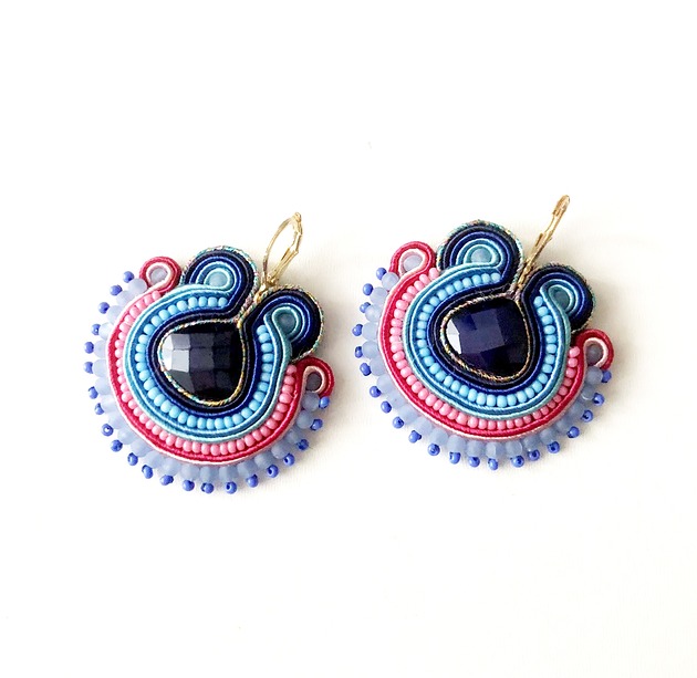 kolczyki soutache Sutaszowe kolczyki ALMERIA