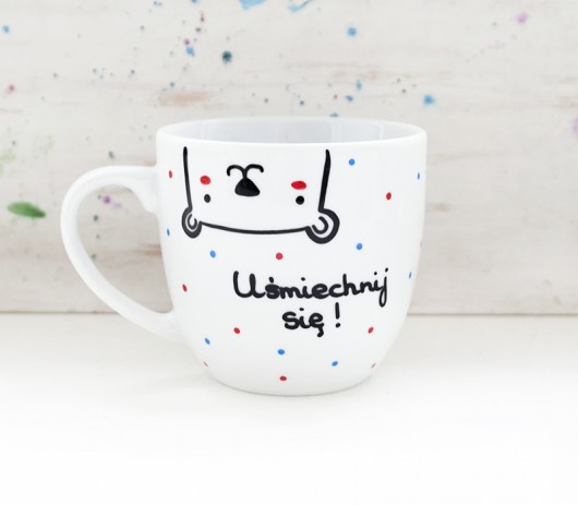 Uśmiechnij się  - kubek porcelnowy XL miamilu