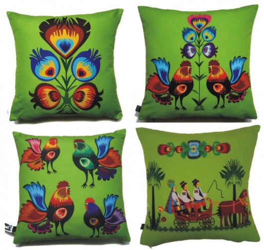 Zestaw- cztery poduszki folk Gaul Designs