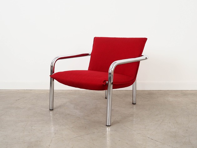 fotele Fotel czerwony, włoski design, lata 70, produkcja: Włochy