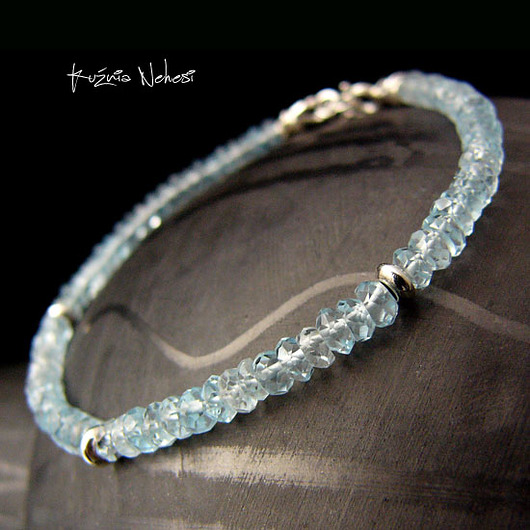 Bransoleta - Topaz Sky Blue - Srebro  Kuźnia Nehesi