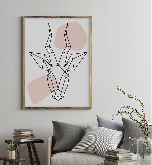 Geometryczne zwierzęta plakat obraz Antylopa Bajkowe Obrazki