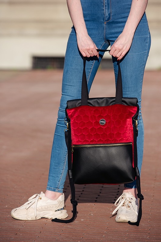 plecaki Torebkoplecak Welurowe szczęście