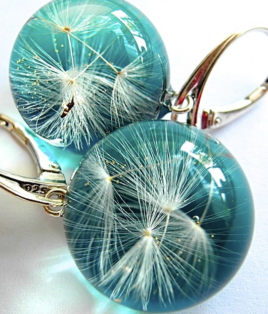 Kolczyki srebrne z nasionami dmuchawca Grol Jewellery