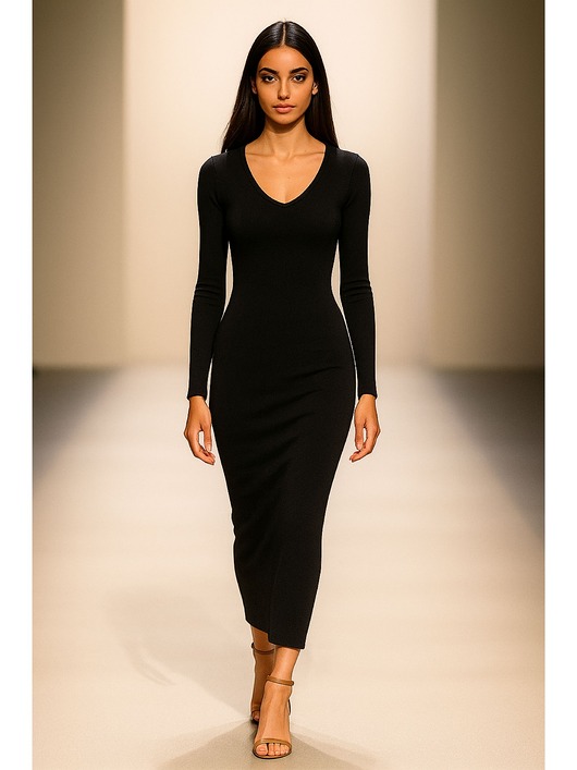 sukienki maxi damskie Sukienka czarna YY300043