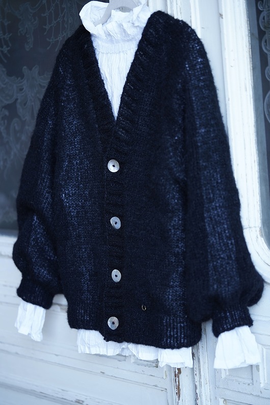 swetry damskie  Champagne Button Cardigan Black