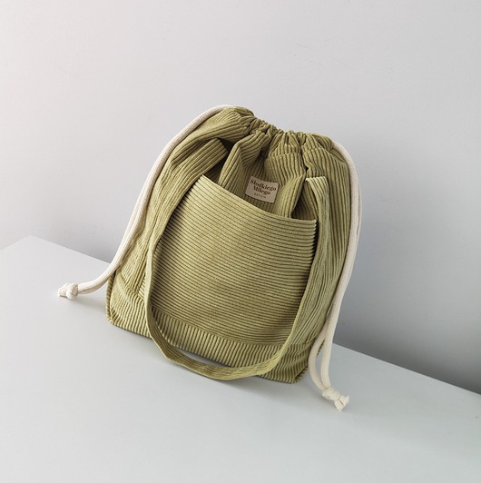 torby na ramię Torba SummerBag LIMA-duża limonkowa torba sztruksowa