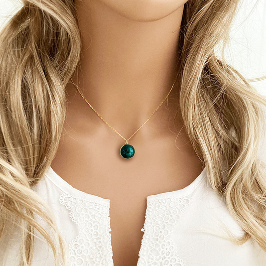 złote naszyjniki NASZYJNIK NEFRYT  zielony kamień