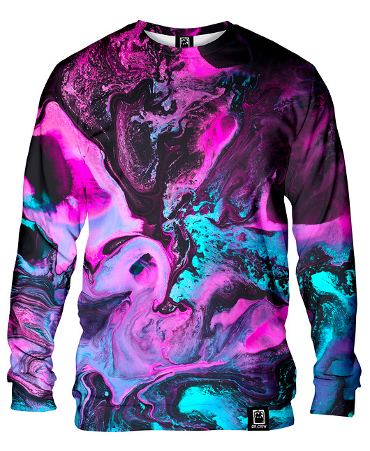 bluzy męskie Bluza Bez Kaptura Męska DR.CROW Neon Marble