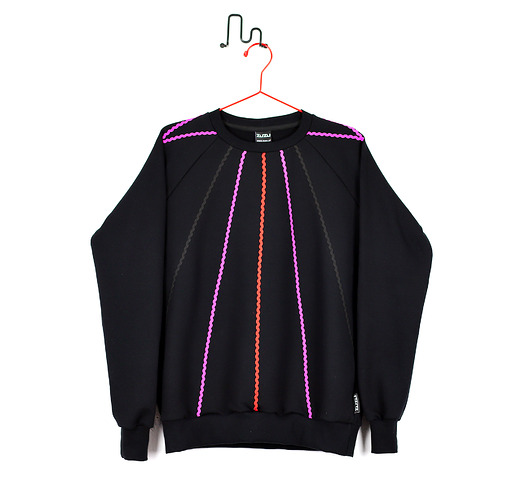 bluza bez kaptura damska Czarna bluza z rękawem raglanowym Valuri
