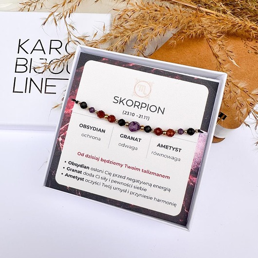 bransoletki z kamieni naturalnych Bransoletka dla zodiakalnego SKORPIONA