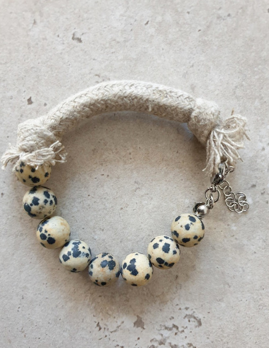 bransoletki z kamieni naturalnych Bransoletka WĘZŁY jaspis dalmatyńczyk