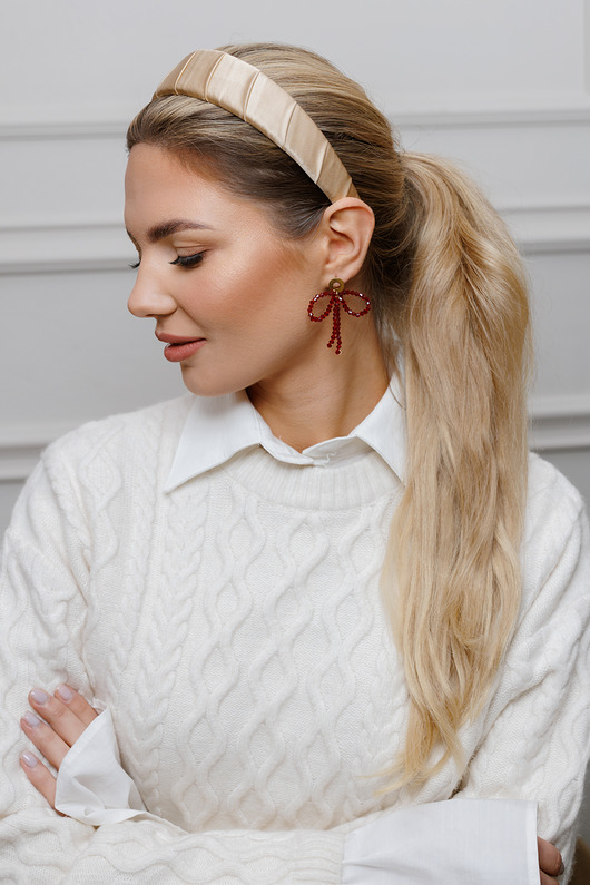 opaski do włosów Opaska Silk Charm Nude