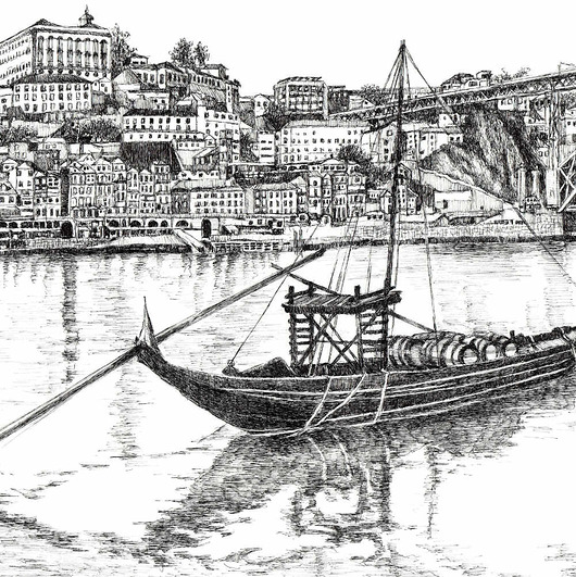 grafiki i ilustracje Panorama miasta PORTO
