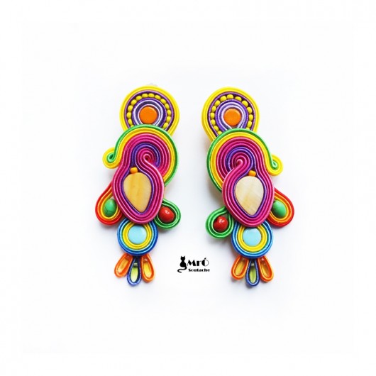 Kolorowe klipsy sutasz Mró Soutache