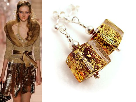 Kolczyki MURANO >Ca`d Oro< Marta Latawiec