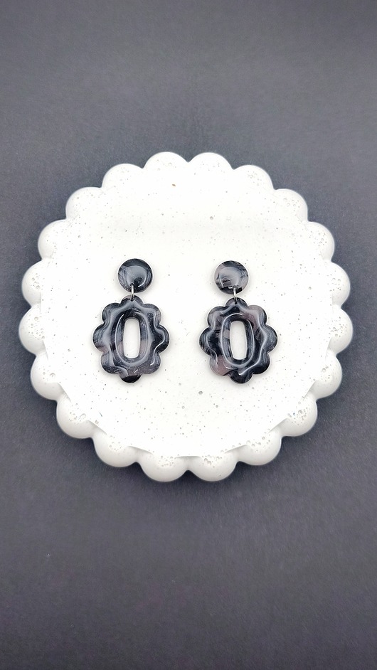 kolczyki z masy plastycznej Kolczyki BLOB szylkretowe