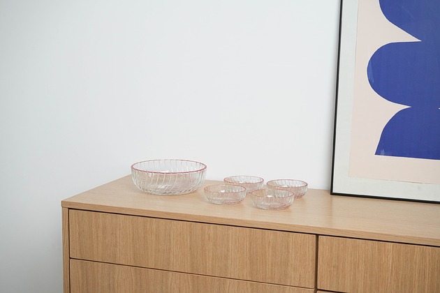 miski i misy Komplet salaterek szklanych, włoski design, lata 70, produkcja: Włochy