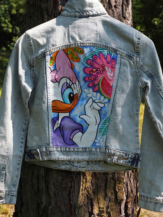 kurtki damskie Ręcznie malowana katana Metallica