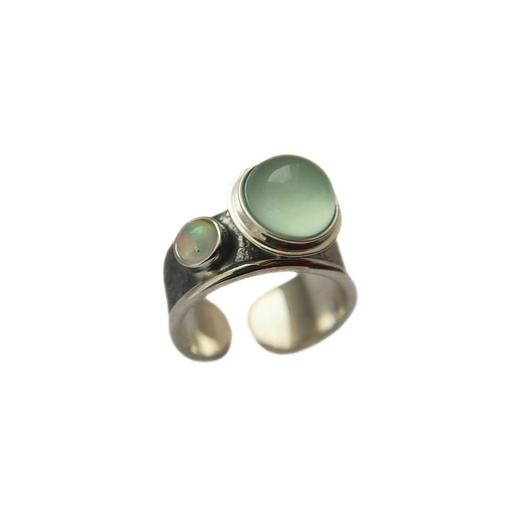 pierścionki srebrne Pierścionek srebrny z Agatem i Opalem