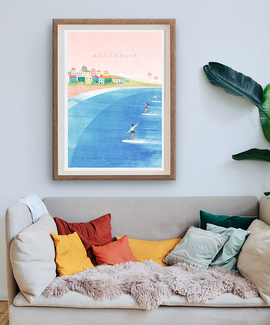 Australia - plakat 50x70 cm vintage giclee minimalmill