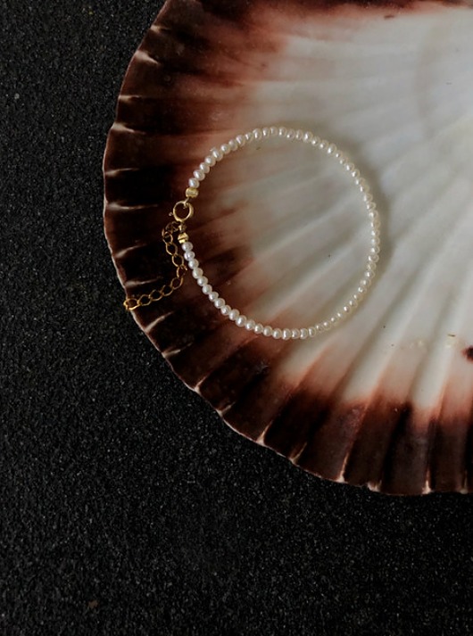 bransoletki z kamieni naturalnych Simple Pearl Bracelet  handmade