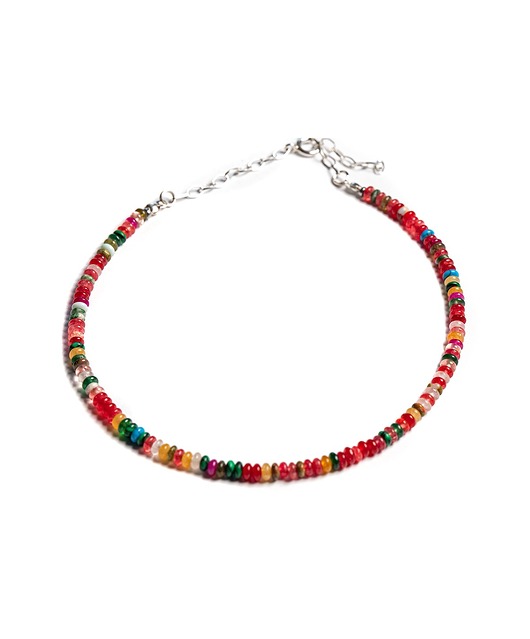 chokery Naszyjnik z kolorowych kamieni - czerwony mix