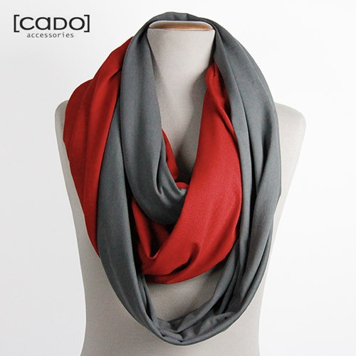 Tuba Szal Komin 2w1 GRAFIT CZERWIEŃ CADOaccessories