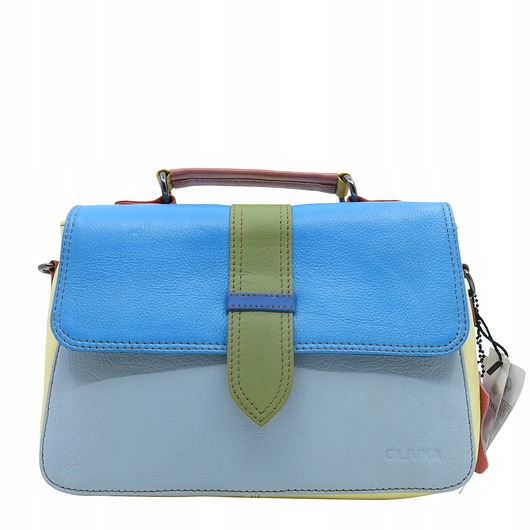 torby na ramię Torebka skórzana do ręki i na ramię, regulowany pasek, kolorowa eko OLIVKA