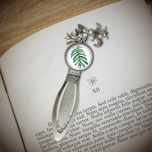 zakładki do książek Zakładka do książki - Liść, monstera - lilia