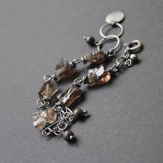 bransoletki z kamieni naturalnych Unikatowa bransoletka z kwarcem dymnym