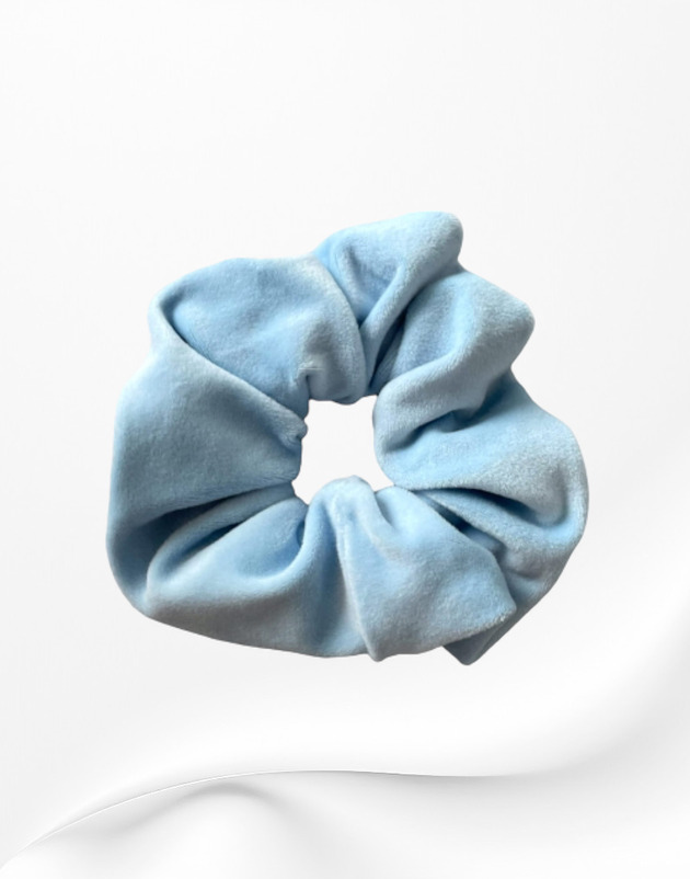 gumki do włosów Gumka frotka scrunchie welurowa błękitna