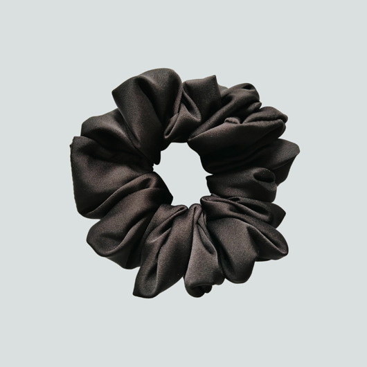gumki do włosów Satynowa gumka satynowa scrunchie owijka frotka czarny MAXI